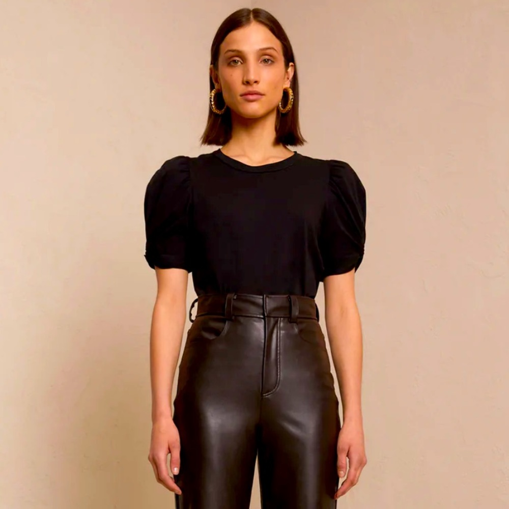 A.L.C. Kati Cotton Tee in Black. Size M